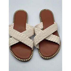 ROSY Beige Cross Strap Sandal cl‎ Women's Size 38